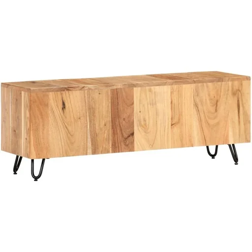 "TV cabinet 110x30x40 cm solid acacia wood image"