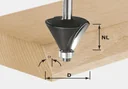 Chamfer HW D25.7 / 25.7 / 15 Degree KL