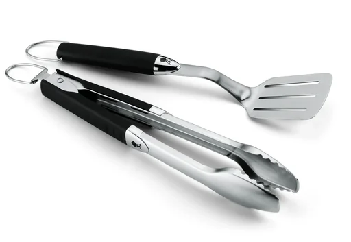 "Premium Grill Cutlery Compact 2-piece, Stainless Steel, Black image"