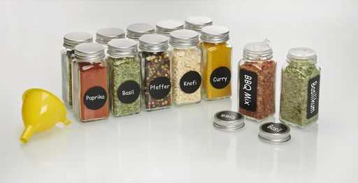 "Spice shaker set 12 glasses, 64 pieces image"