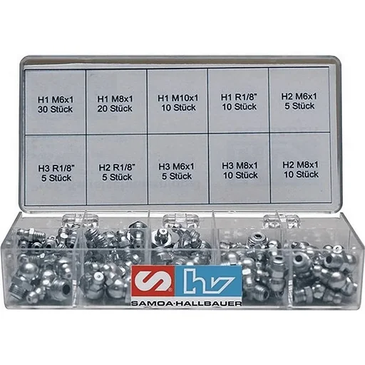 "Professional conical grease nipple assortment "Series H", 110 pieces image"