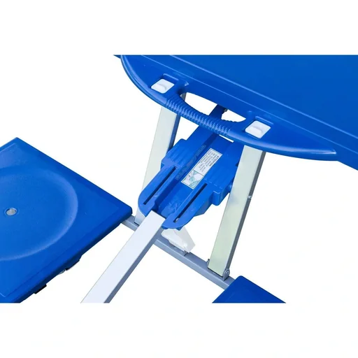 "Aluminum camping table picnic 4-seater foldable blue image"