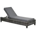 Polyrattan garden lounger with cushion