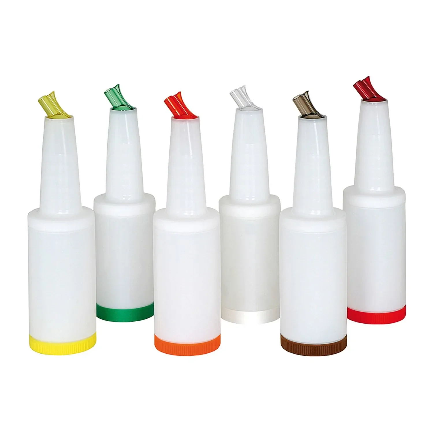 "Save Pour Systeem - Plastic bar flessen, fles safe & pour - 1 liter, Kleuren groen. rood. oranje. geel. bruin: bruin image"