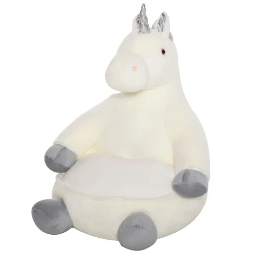 "Plush children's armchair, plush toy, children's chair, sofa, unicorn for playroom, children's room for 18-36 months, white 59 x 50 x 68 image"