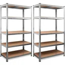 2 shelves with 5 shelves - 175x75x30 cm - 350 kg