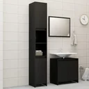 3-piece bathroom furniture set made of black chipboard