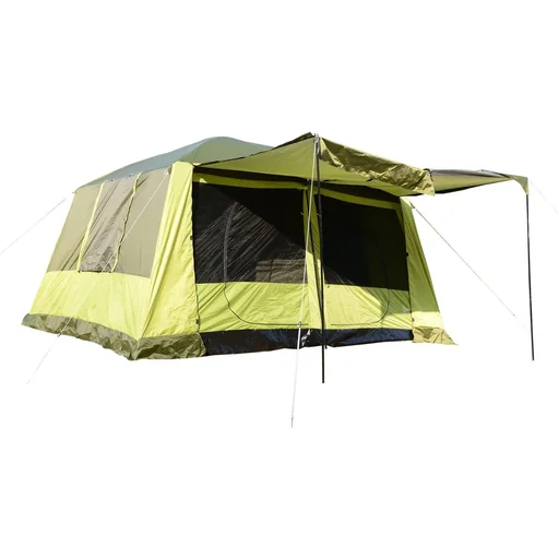 "Camping tent dome tent 4-8 people yellow-green L410 x W310 x H225cm image"