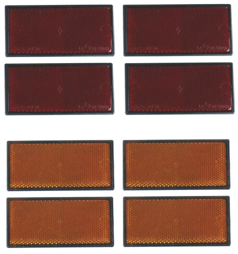 "Reflectors, 4 pieces, red, rear, 105 x 55 mm image"