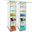 2x coat hangers with 6 compartments in beige/anthracite