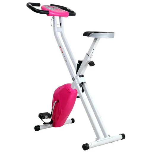 "Exercise bike with LCD monitor, pink image"