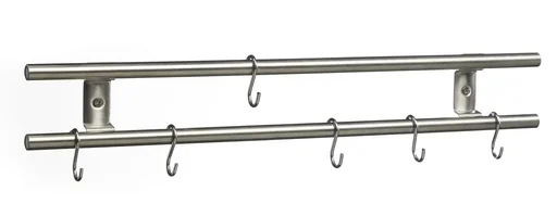 "2-in-1 magnetic kitchen rail with 6 hooks image"