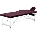 Foldable massage table 3 zones aluminum purple