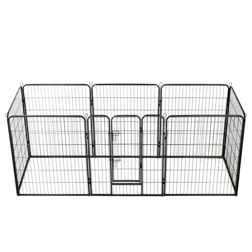 "Dog run 8 panels 80x100 cm black steel image"