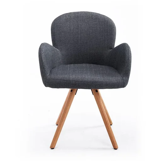 "Dining room chair upholstered kitchen chair linen wood GREY image"