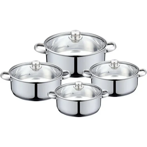 "Herenthal 8-piece cookware set with lid - Silver image"