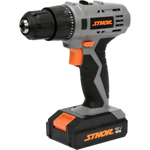 "Cordless drill with 2 batteries and 1 charger - 18V - 10mm - 22Nm image"