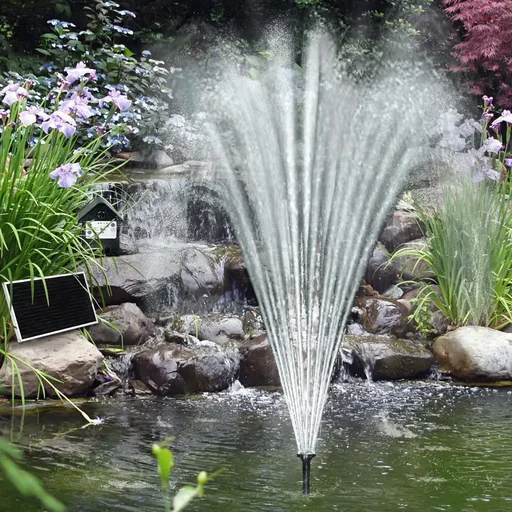 "LED solar pump with battery and high-quality solar panel image"