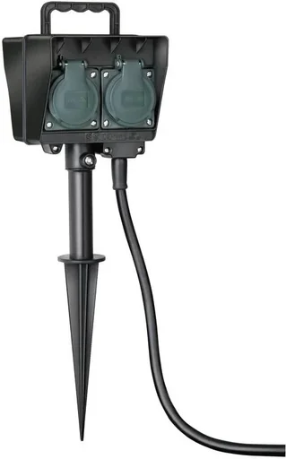 "Garden socket with ground spike IP44 4-way image"