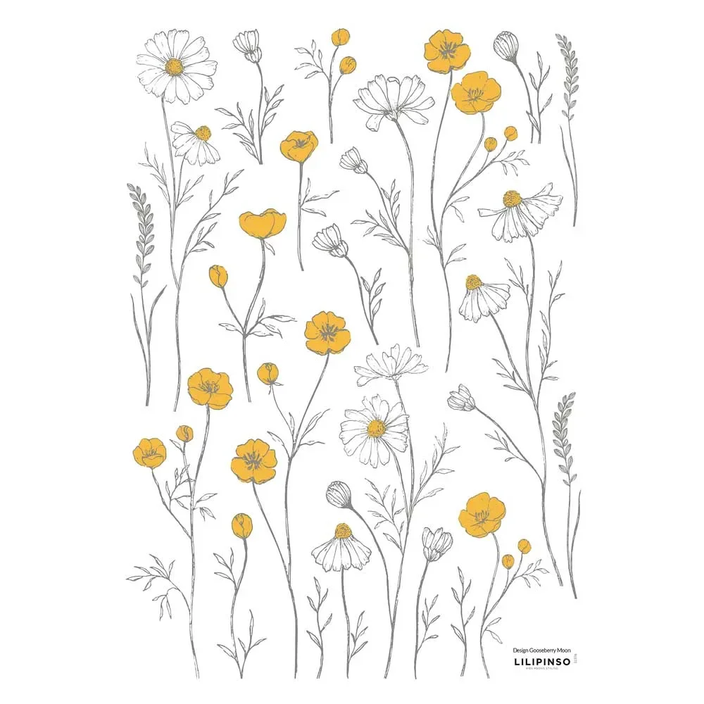 "Lilipinso muursticker A3 kamille & boterbloem klein image"