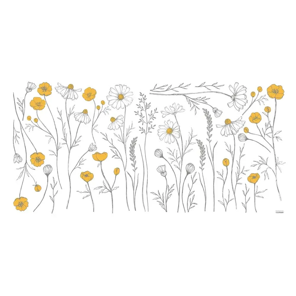 "Lilipinso muursticker XL kamille & boterbloem groot image"