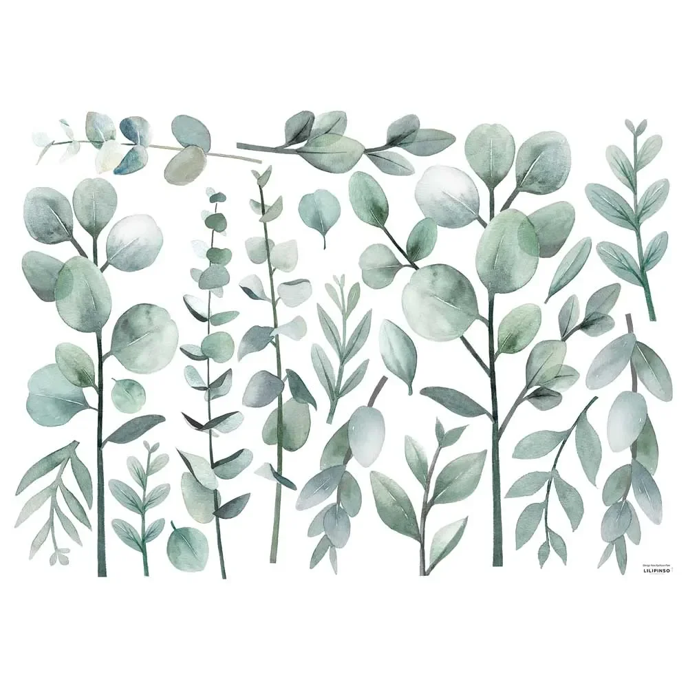 "Lilipinso muursticker L eucalyptus takken zacht groen image"