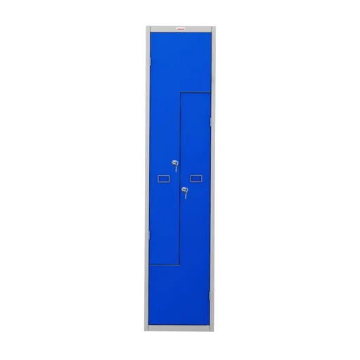 "Locker Z PLZ series - 2 doors with key locks, grey-blue image"