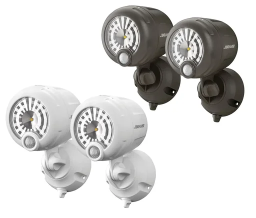 "LED spotlight with motion detector MB360XT IP66 2-pack white 200 lumens image"