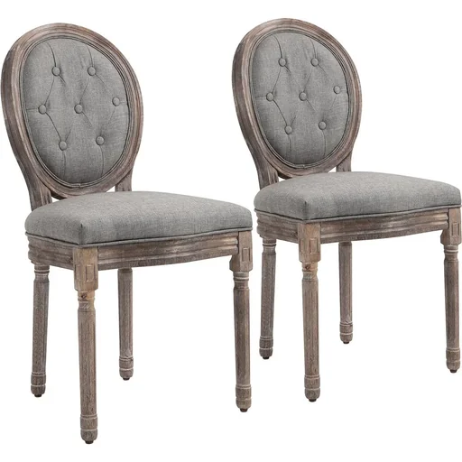"2-piece dining room chair set, grey image"