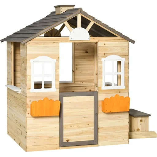 "Playhouse - Children 3-7 years - Pinewood - 113 x 94 x 134.5 cm image"