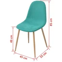 Dining room chairs 2 pieces fabric green