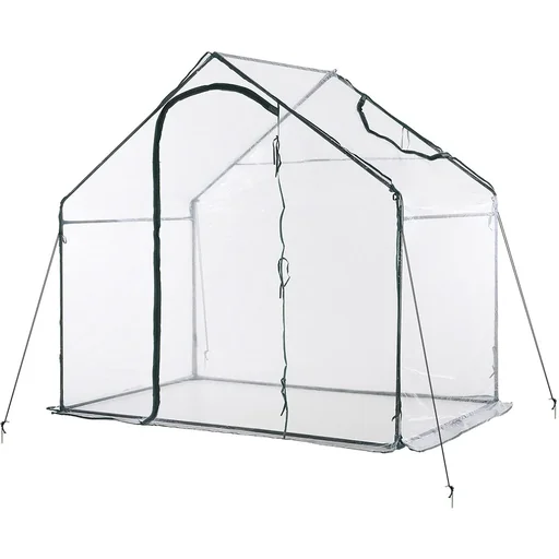 "Greenhouse with transparent/dark green window image"