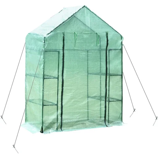 "Greenhouse with 4 shelves green image"