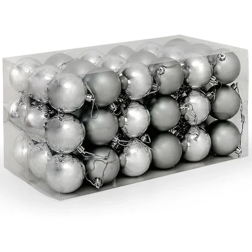 "Christmas balls - Christmas tree decorations - silver 54 pcs. image"