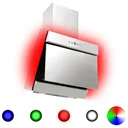Extractor hood RGB-LED 60 cm made of stainless steel and tempered glass