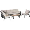 Lounge set - L-seater 6 people - cream/white