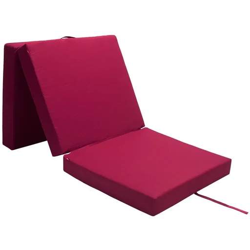 "Mattress dark red 190x70x10cm foldable image"