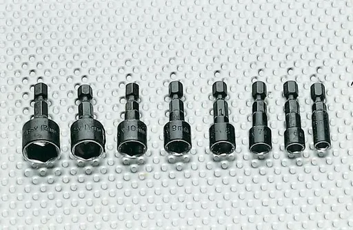 "Socket wrench set, 6-point direct mount for cordless screwdriver, 8 pieces. image"