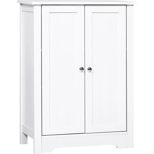 "Chest of drawers bathroom cabinet bathroom cabinet bathroom shelf standing cabinet 3 adjustable shelves wood white 60 x 30 x 80 cm image"