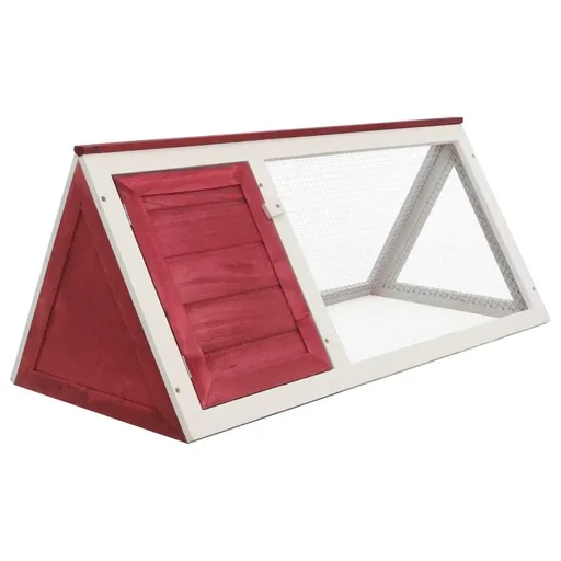 "Rabbit hutch made of wood, red image"