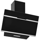 Wall hood 60 cm made of stainless steel and tempered glass black