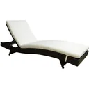 Rattan lounger with adjustable backrest