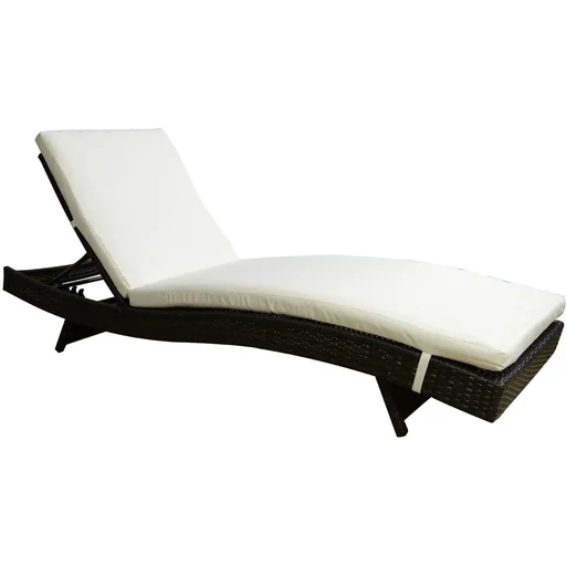 "Rattan lounger with adjustable backrest image"