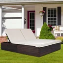 2-person lounger polyrotan brown - cream 193 x 116 x 33cm
