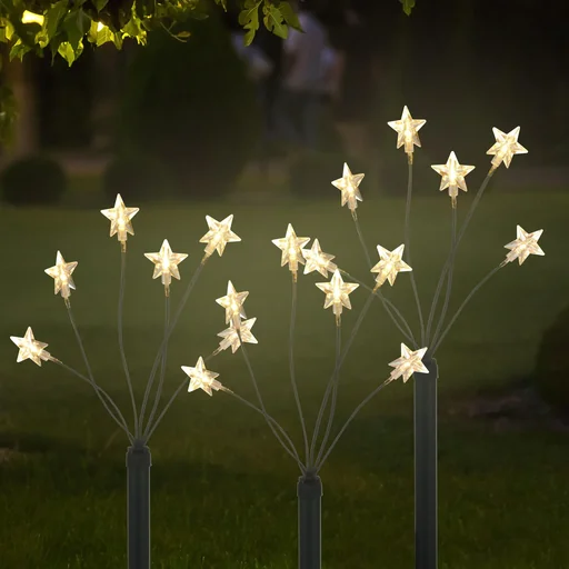 "Garden light sticks in star shape 4 pieces image"
