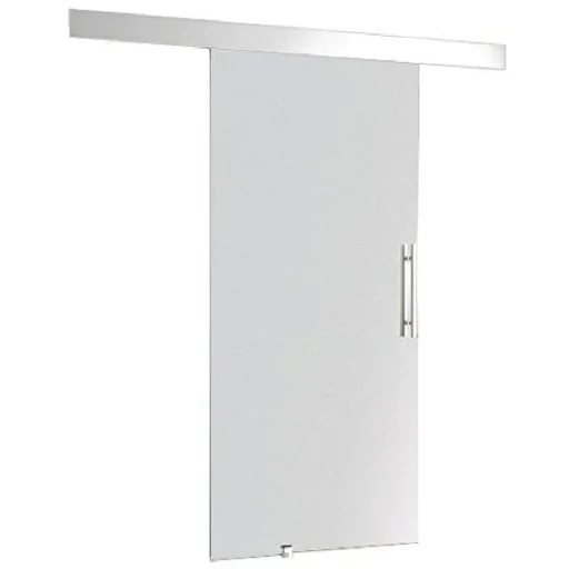 "Glass sliding door with handle bar image"