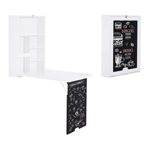 "Folding desk with blackboard white/black image"