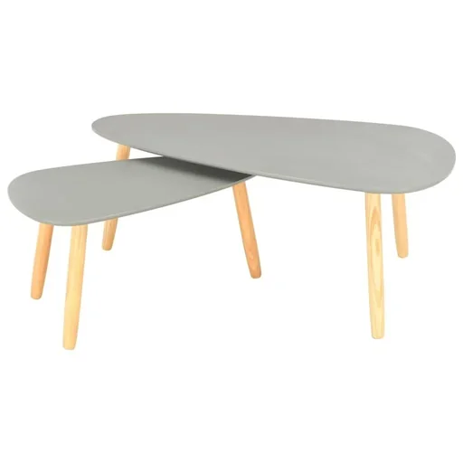 "Coffee tables 2-piece, solid pine grey image"