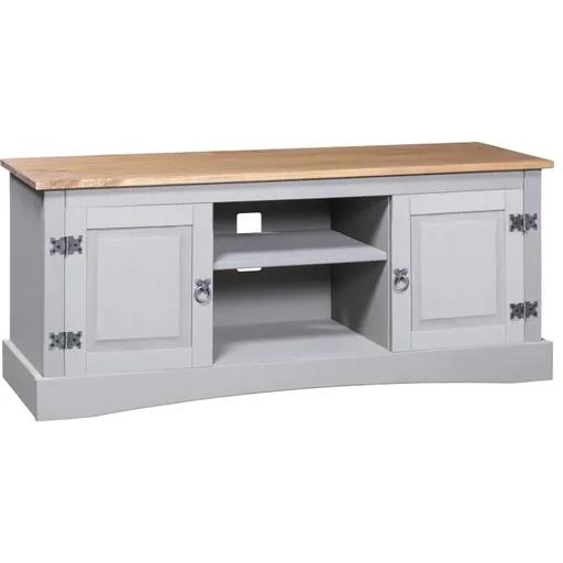 "TV cabinet 120x40x52 cm Mexican pine Corona style grey image"