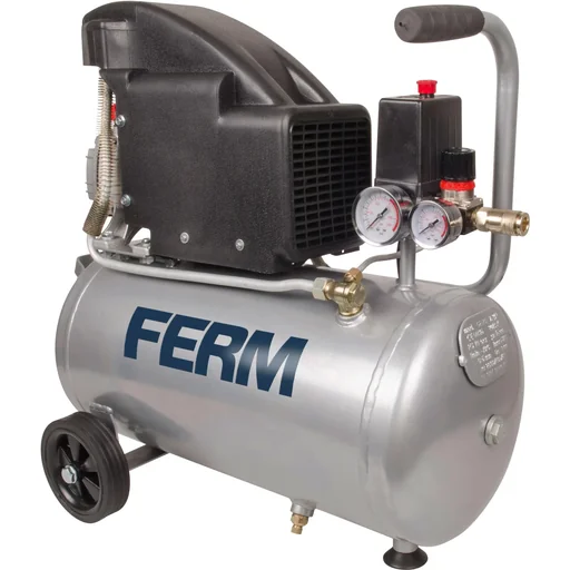 "CRM1045 Compressor - 1100W - 1.5 HP - 24 Liters - Max. 8 Bar - Incl. 1/4 Inch universal shortcut and 2 pressure gauges image"